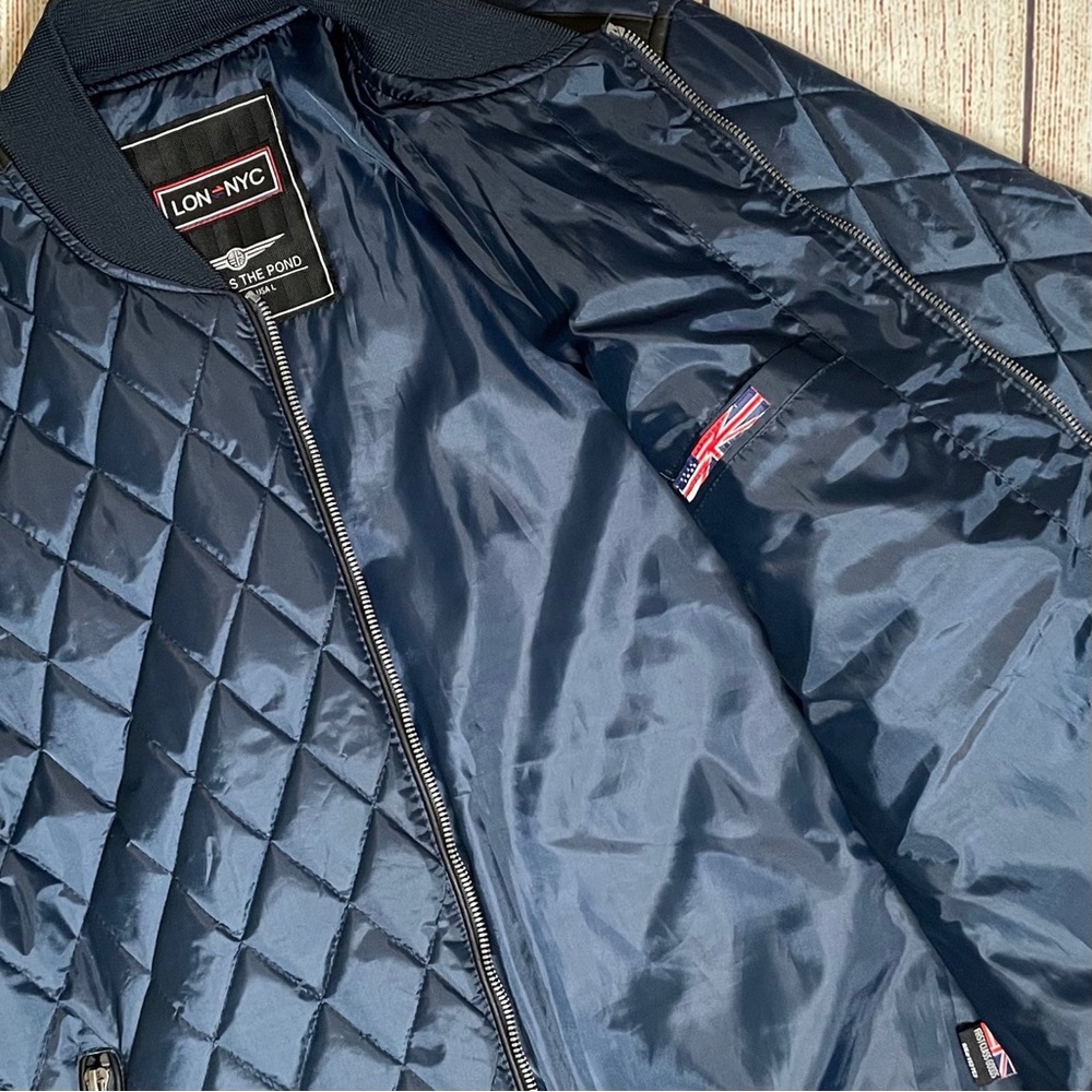 LON NYC Men’s Quilted Bomber Jacket - Picture 4 of 6